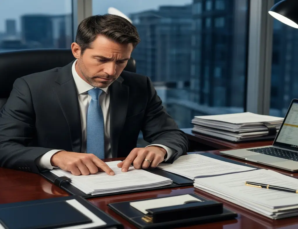 Person reviewing legal situation determining need for lawyer in Olean NY