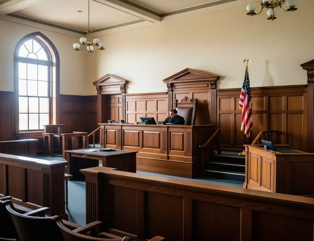 Courtroom where Olean lawyers handle criminal defense cases